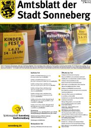Link: Amtsblatt der Stadt Sonneberg, Ausgabe Mai 2023 herunterladen.