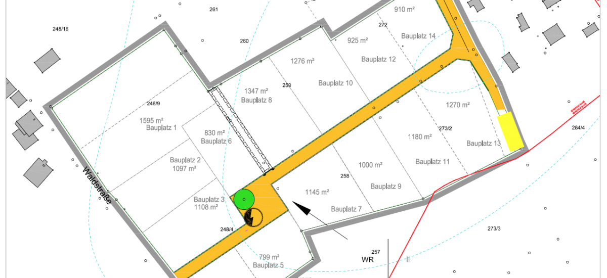 Bauplätze im Baugebiet Sonneberg.