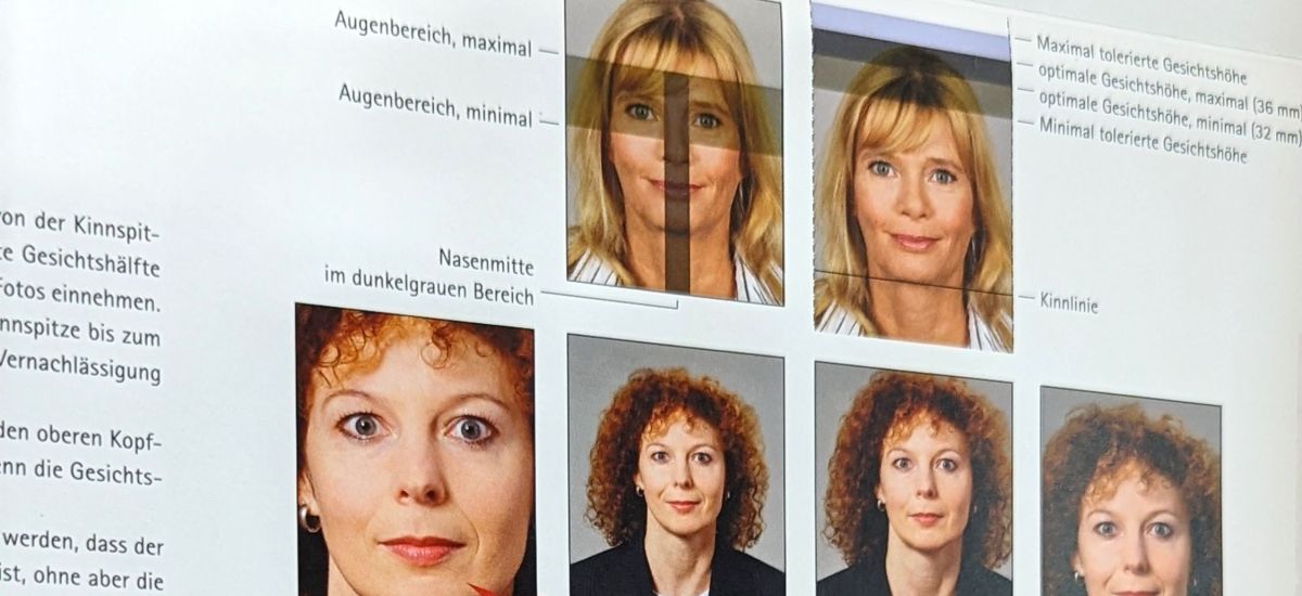 Vorgaben für Passbilder.