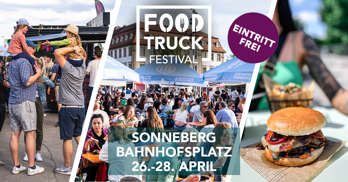 Grafik mit der Aufschrift: Food Truck Festival Sonneberg.